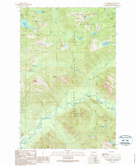 1989 Lake Philippa, WA - Washington - USGS Topographic Map