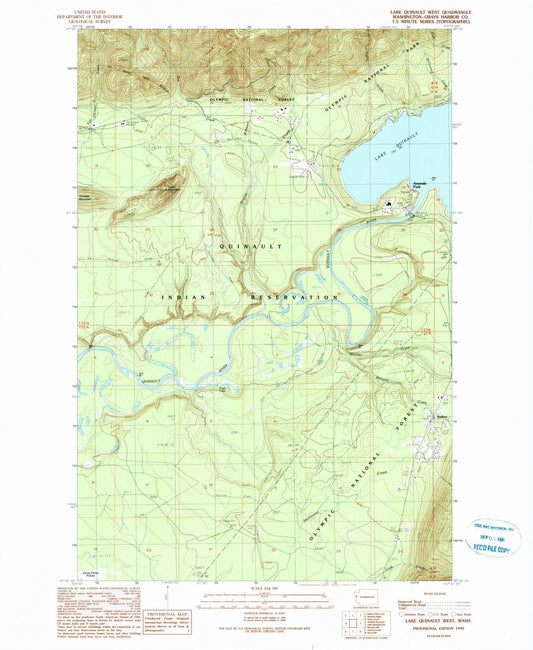 1990 Lake Quinault West, WA - Washington - USGS Topographic Map