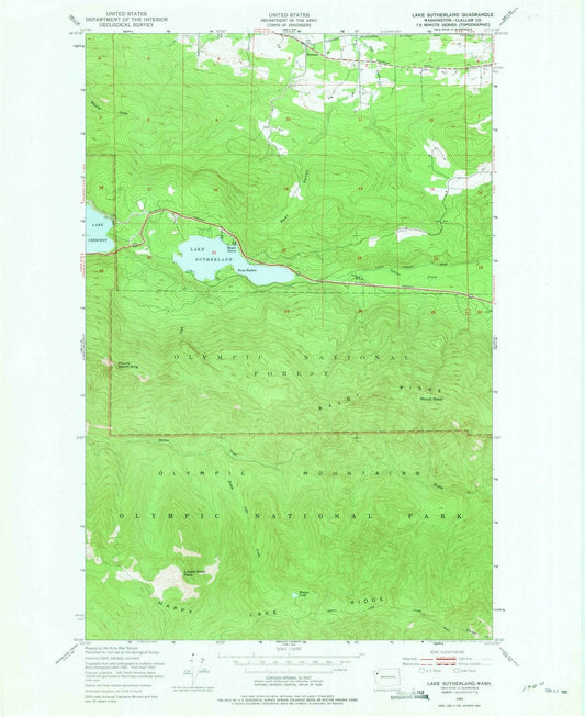 1950 Lake Sutherland, WA - Washington - USGS Topographic Map