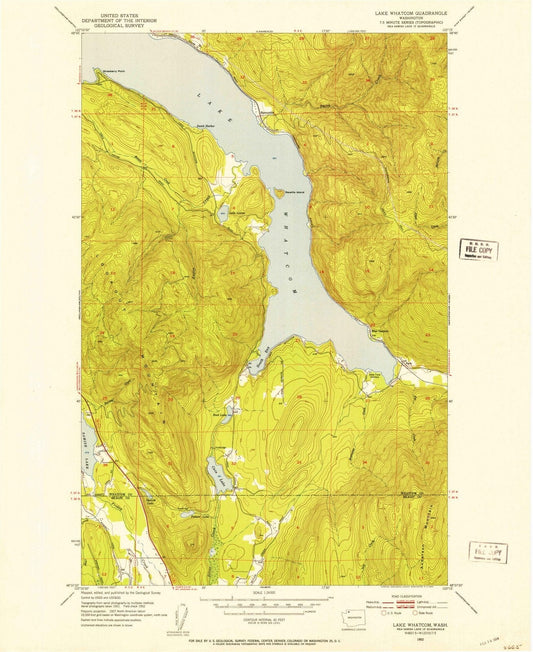 1952 Lake Whatcom, WA - Washington - USGS Topographic Map