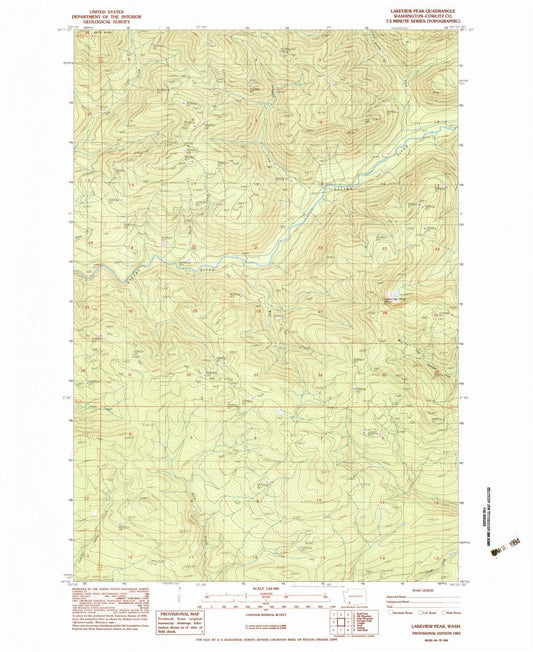 1983 Lakeview Peak, WA - Washington - USGS Topographic Map