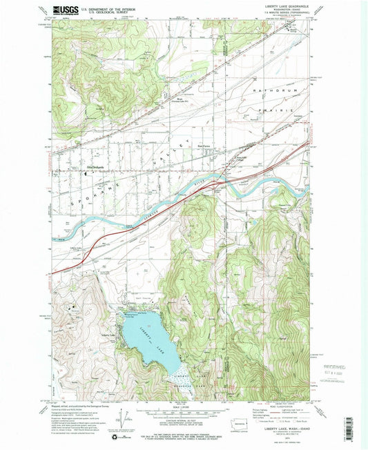 1973 Liberty Lake, WA - Washington - USGS Topographic Map
