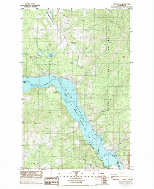 1985 Mc Coy Lake, WA - Washington - USGS Topographic Map