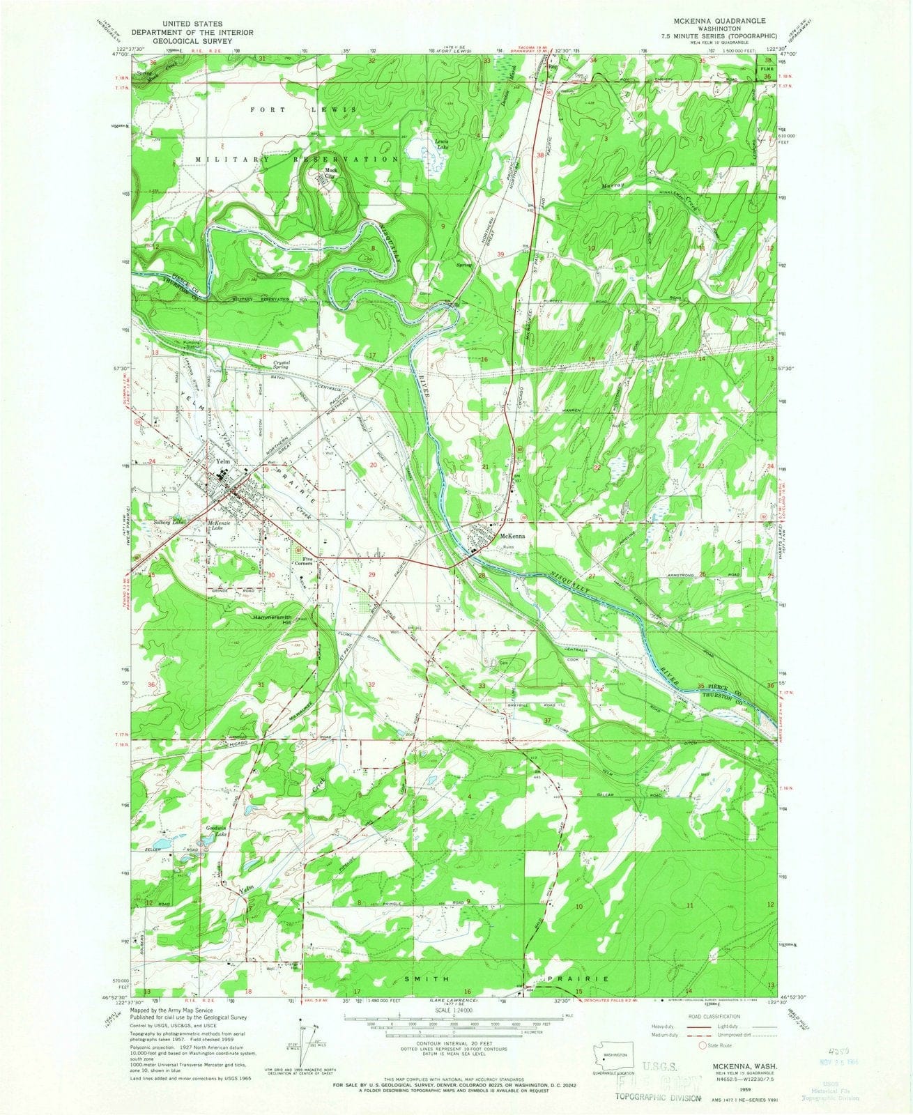1959 McKenna, WA - Washington - USGS Topographic Map