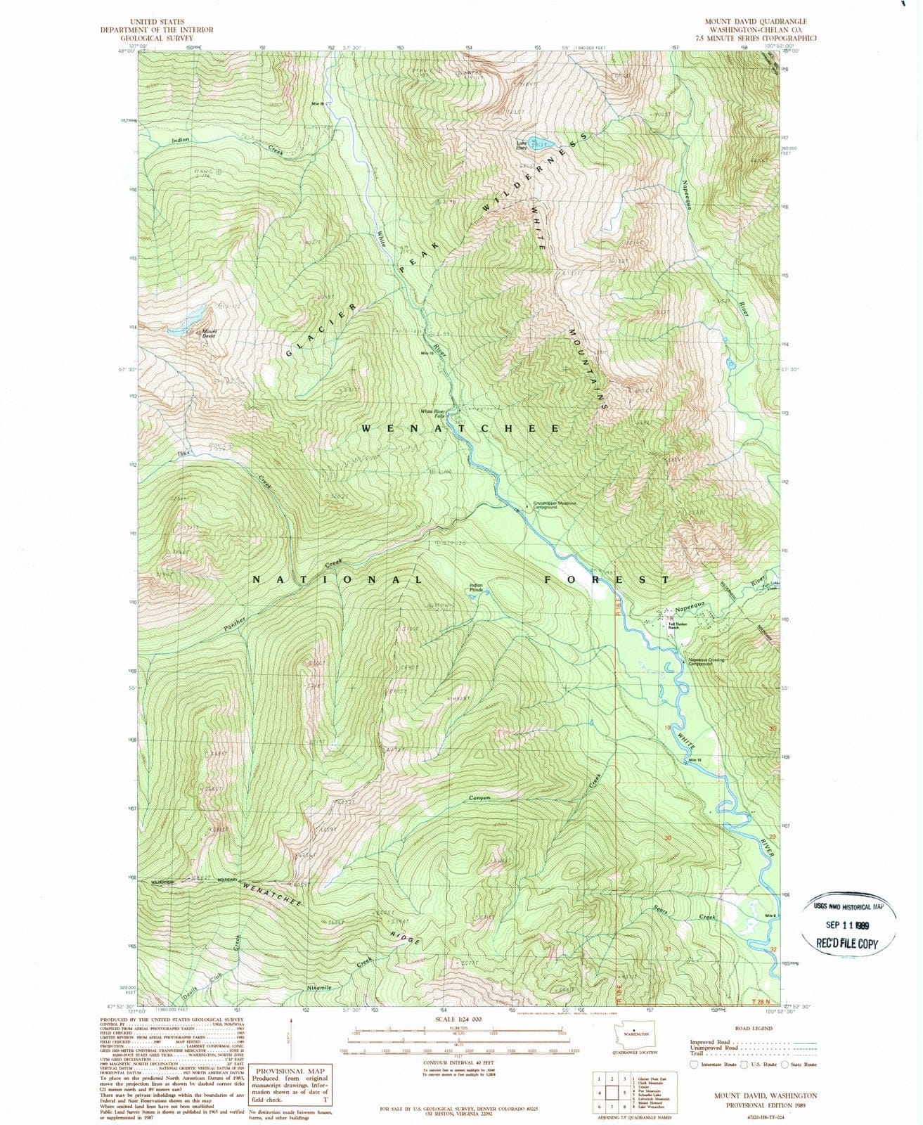 1989 Mountavid, WA - Washington - USGS Topographic Map