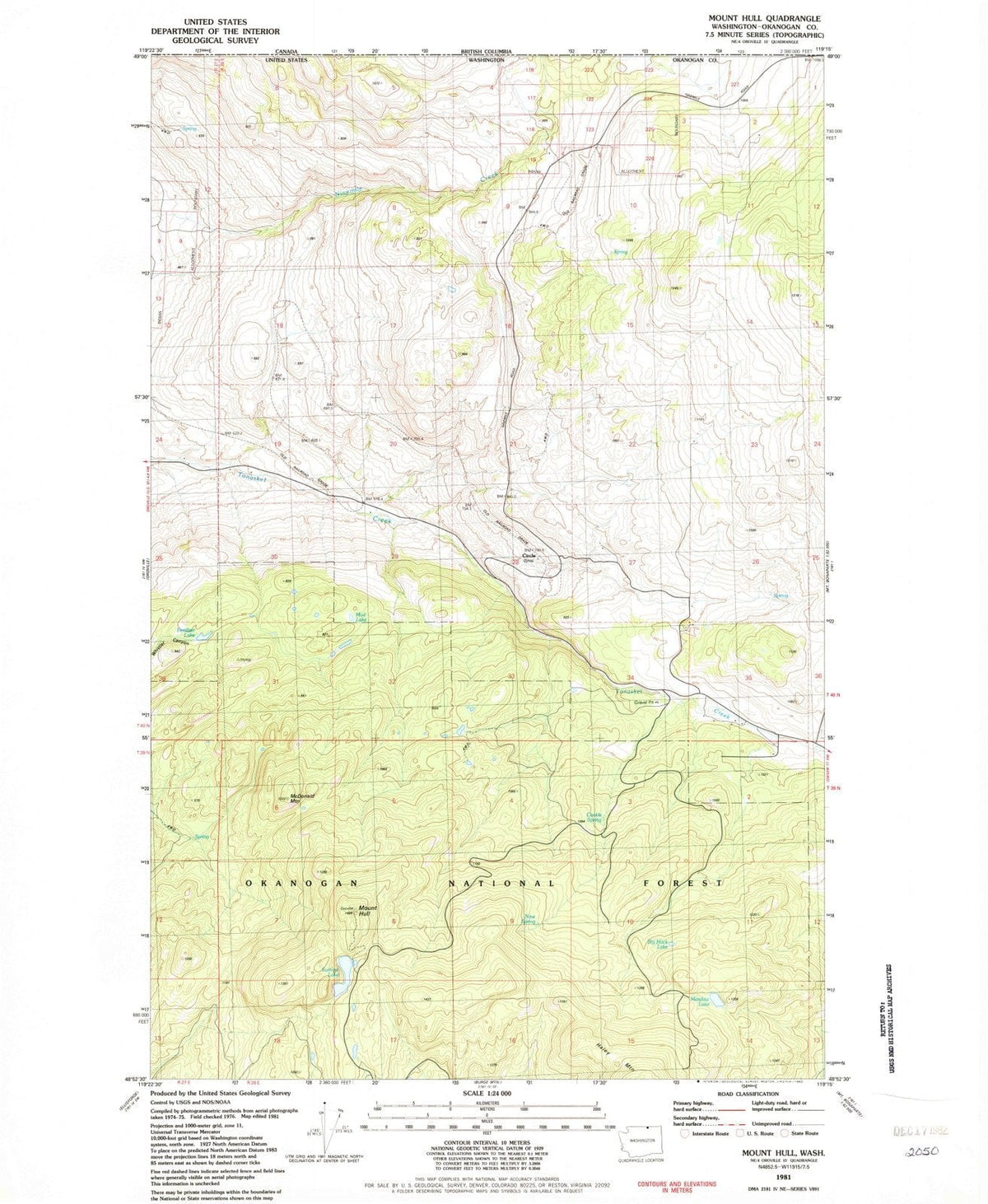 1981 Mount Hull, WA - Washington - USGS Topographic Map