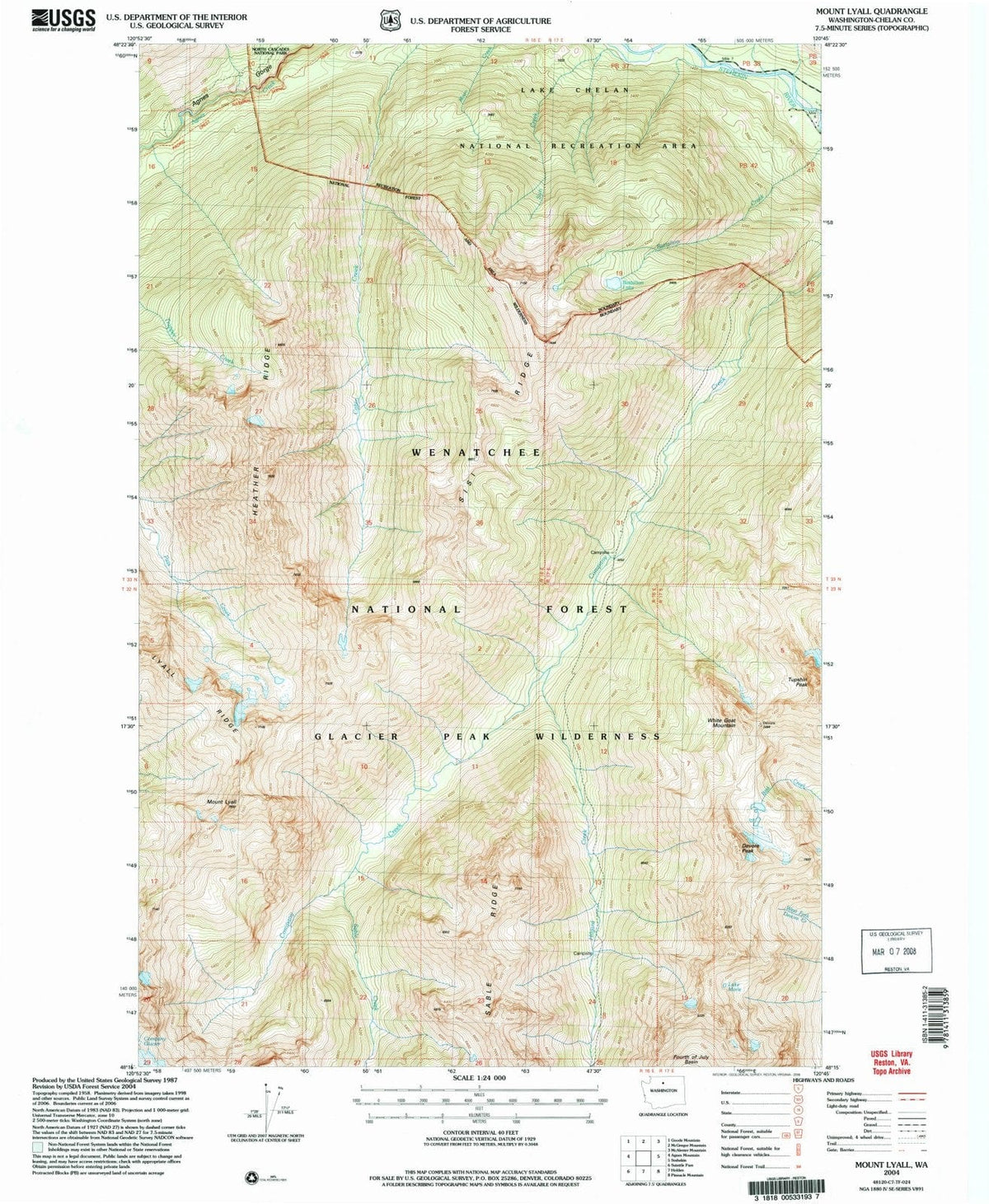 2004 Mount Lyall, WA - Washington - USGS Topographic Map