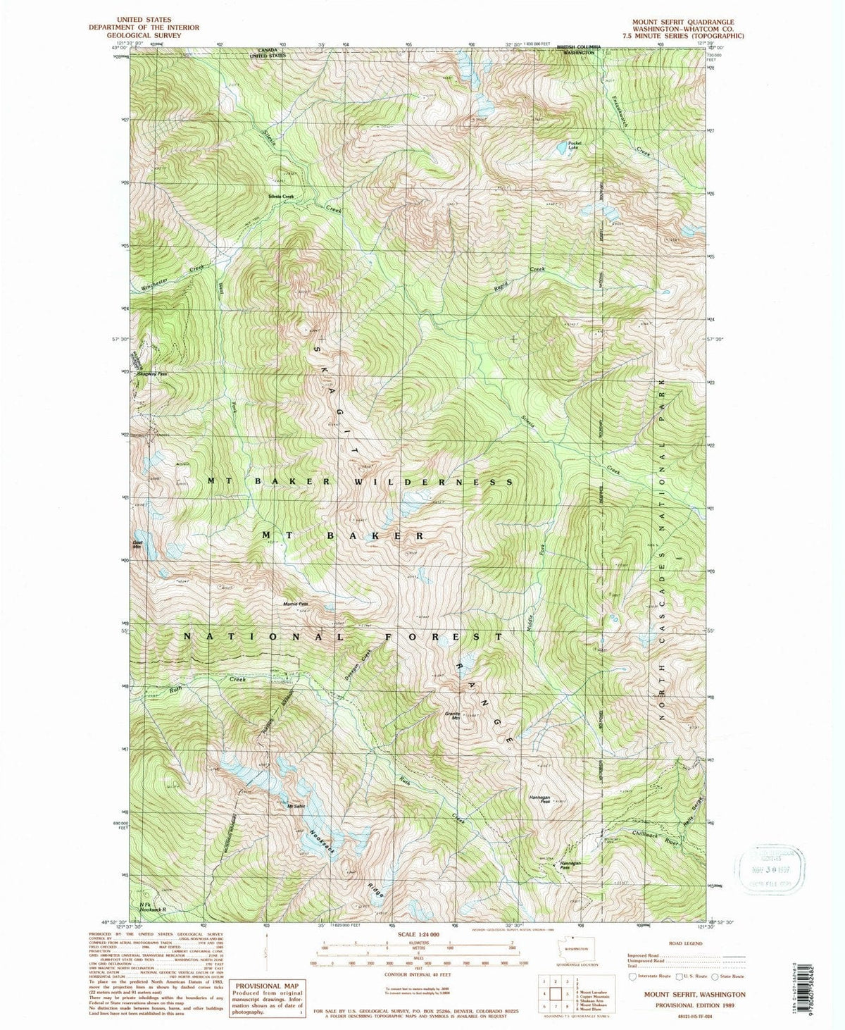 1989 Mountfrit, WA - Washington - USGS Topographic Map
