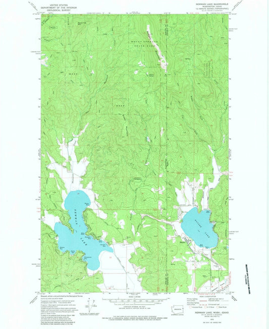 1973 Newman Lake, WA - Washington - USGS Topographic Map