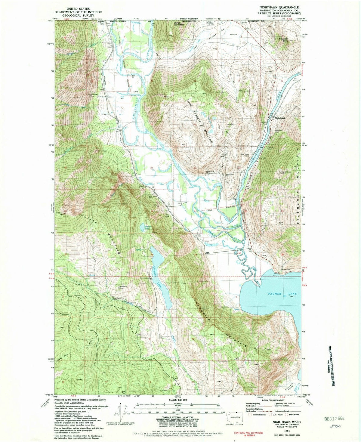1981 Nighthawk, WA - Washington - USGS Topographic Map