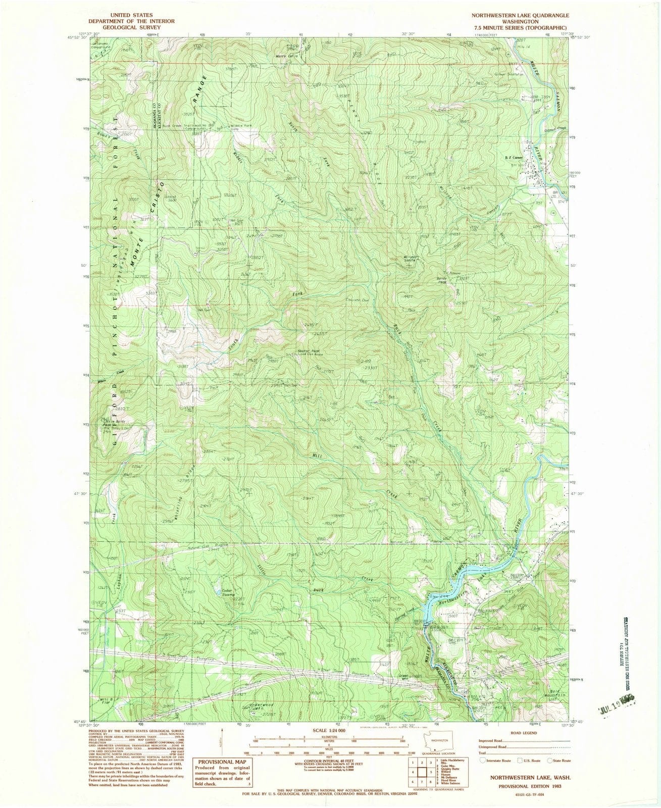 1983 Northwestern Lake, WA - Washington - USGS Topographic Map