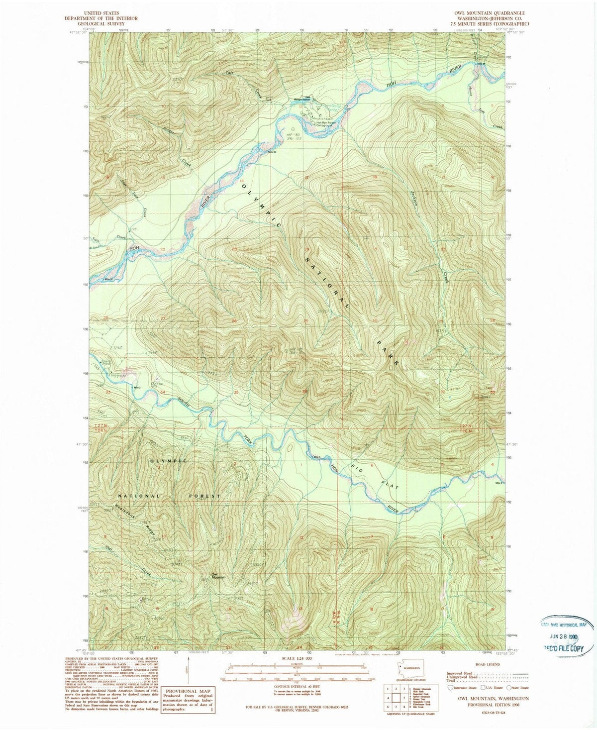 1990 Owl Mountain, WA - Washington - USGS Topographic Map