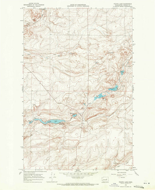 1968 Pacific Lake, WA - Washington - USGS Topographic Map