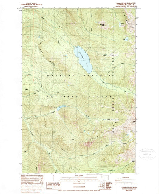 1989 Packwood Lake, WA - Washington - USGS Topographic Map