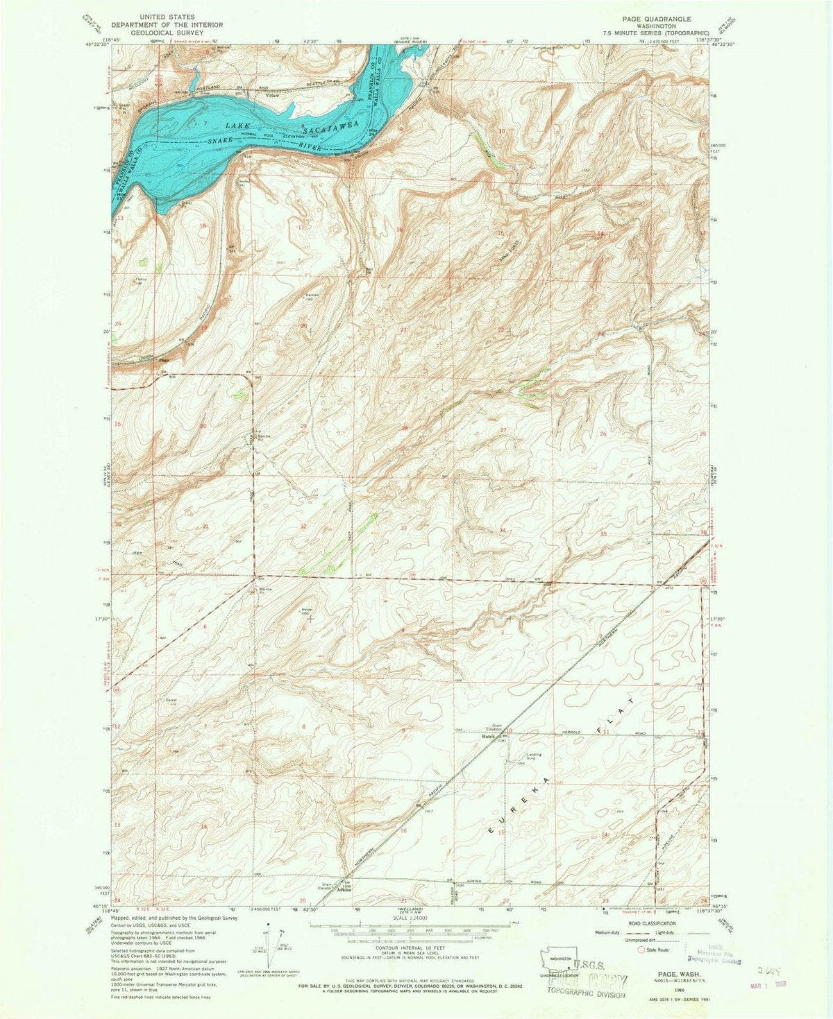 1966 Page, WA - Washington - USGS Topographic Map