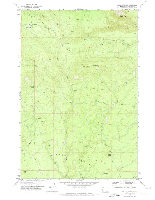 1970 Poland Butte, WA - Washington - USGS Topographic Map