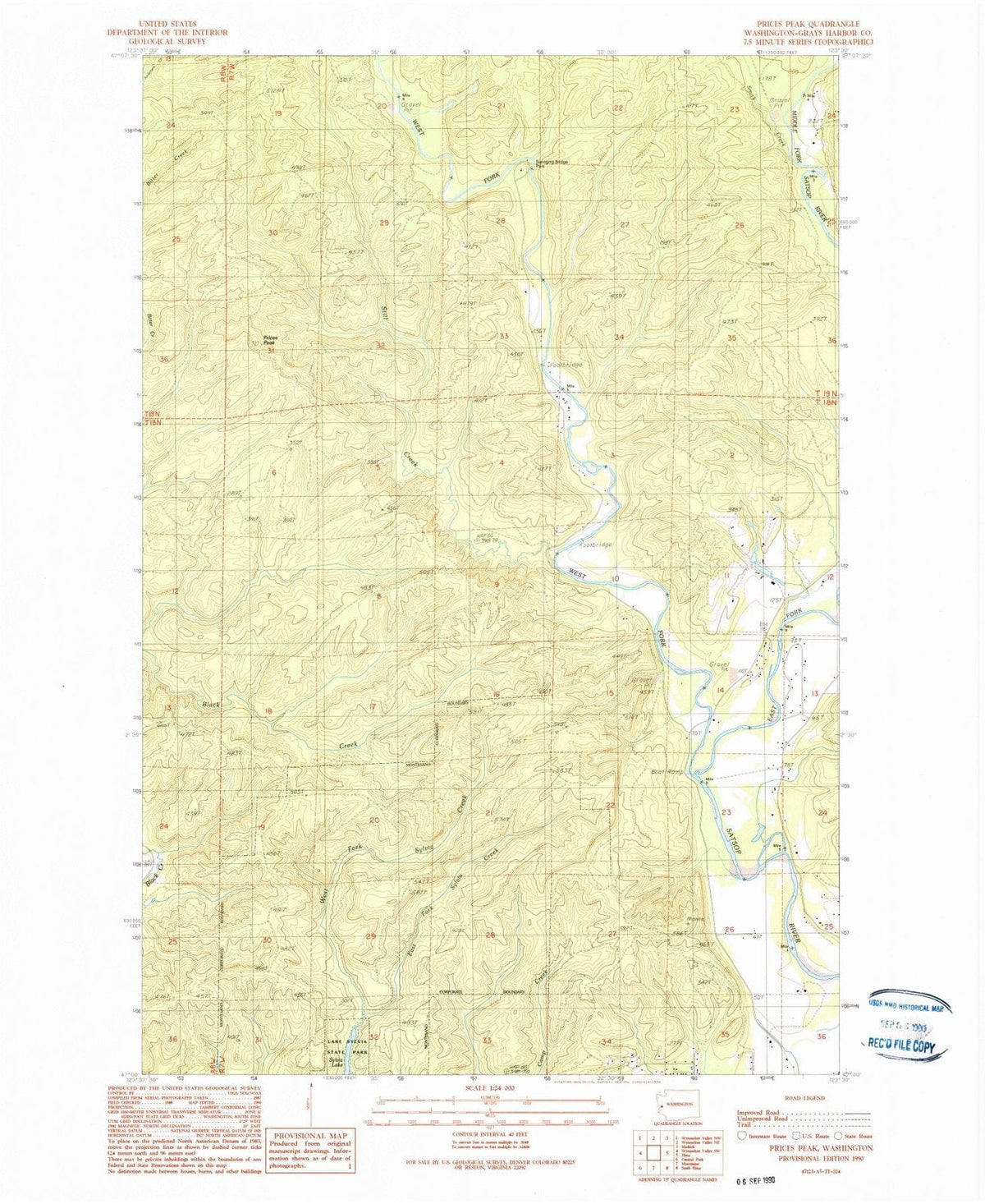 1990 Prices Peak, WA - Washington - USGS Topographic Map