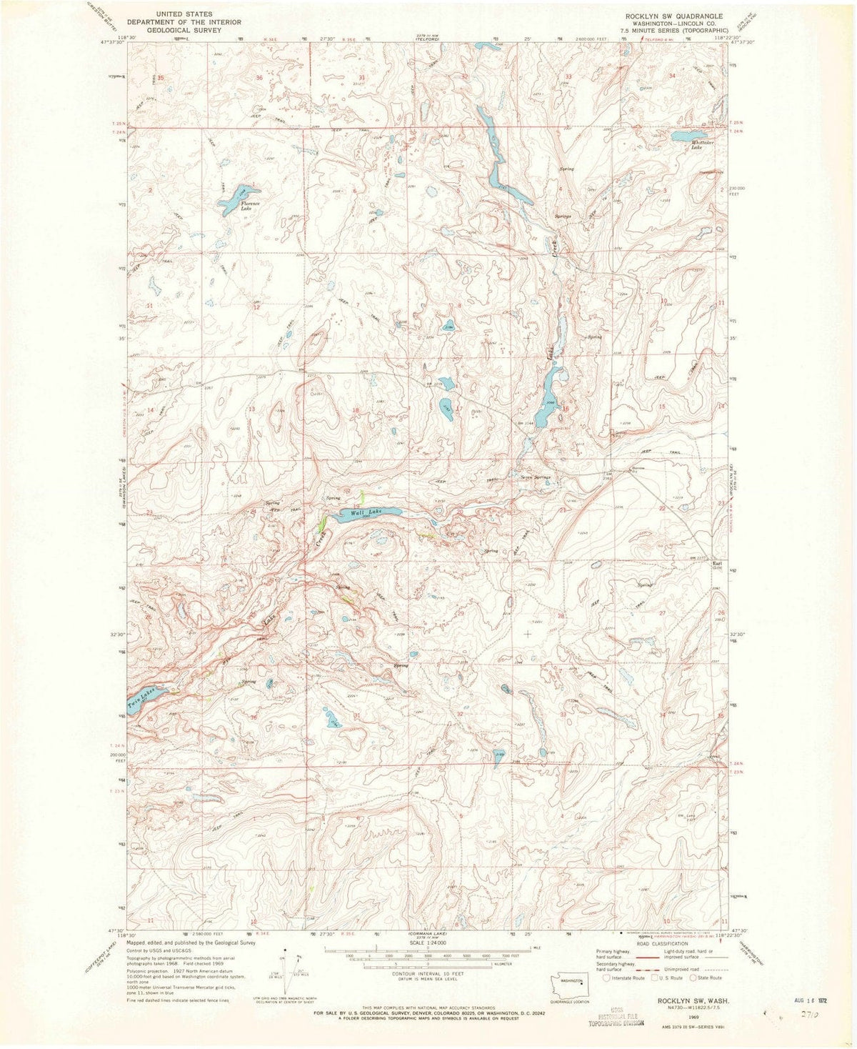 1969 Rocklyn, WA - Washington - USGS Topographic Map v2