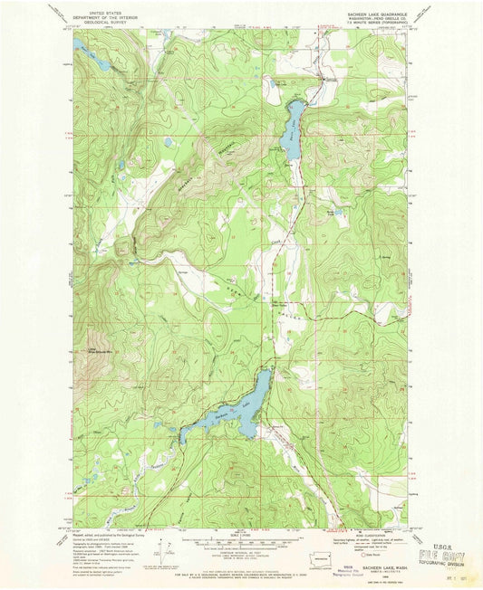 1968 Sacheen Lake, WA - Washington - USGS Topographic Map