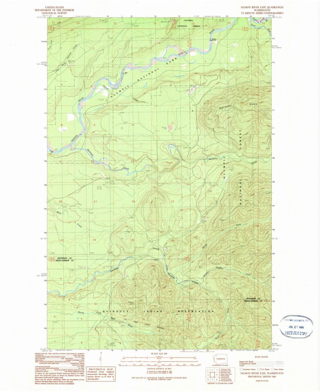 1990 Salmon River East, WA - Washington - USGS Topographic Map