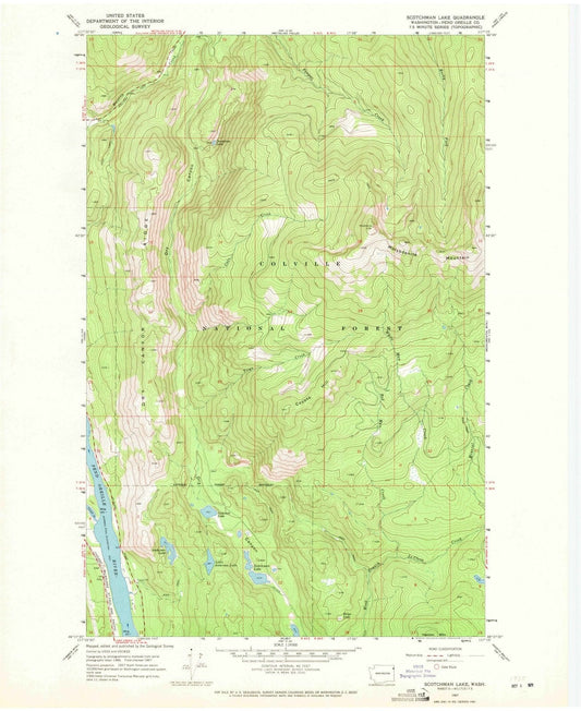 1967 Scotchman Lake, WA - Washington - USGS Topographic Map