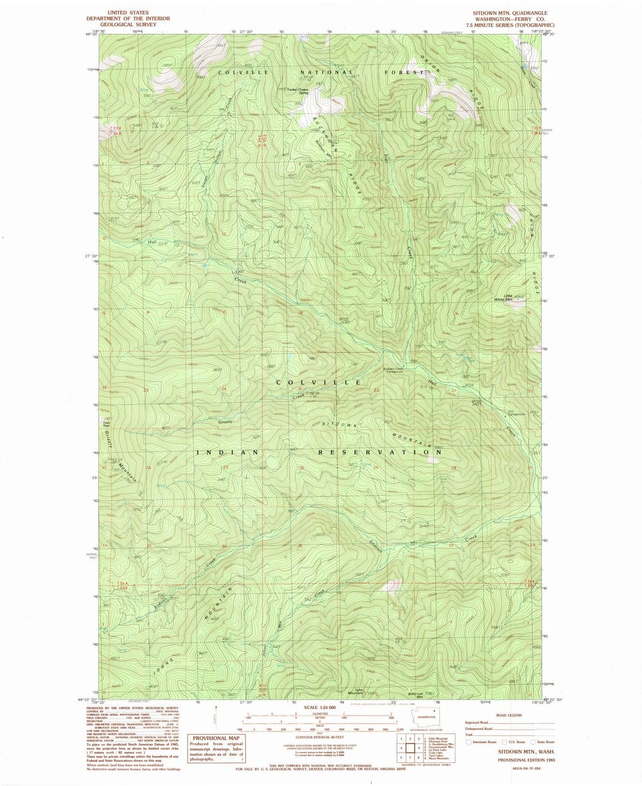 1985 Sitdown MTN, WA - Washington - USGS Topographic Map v2