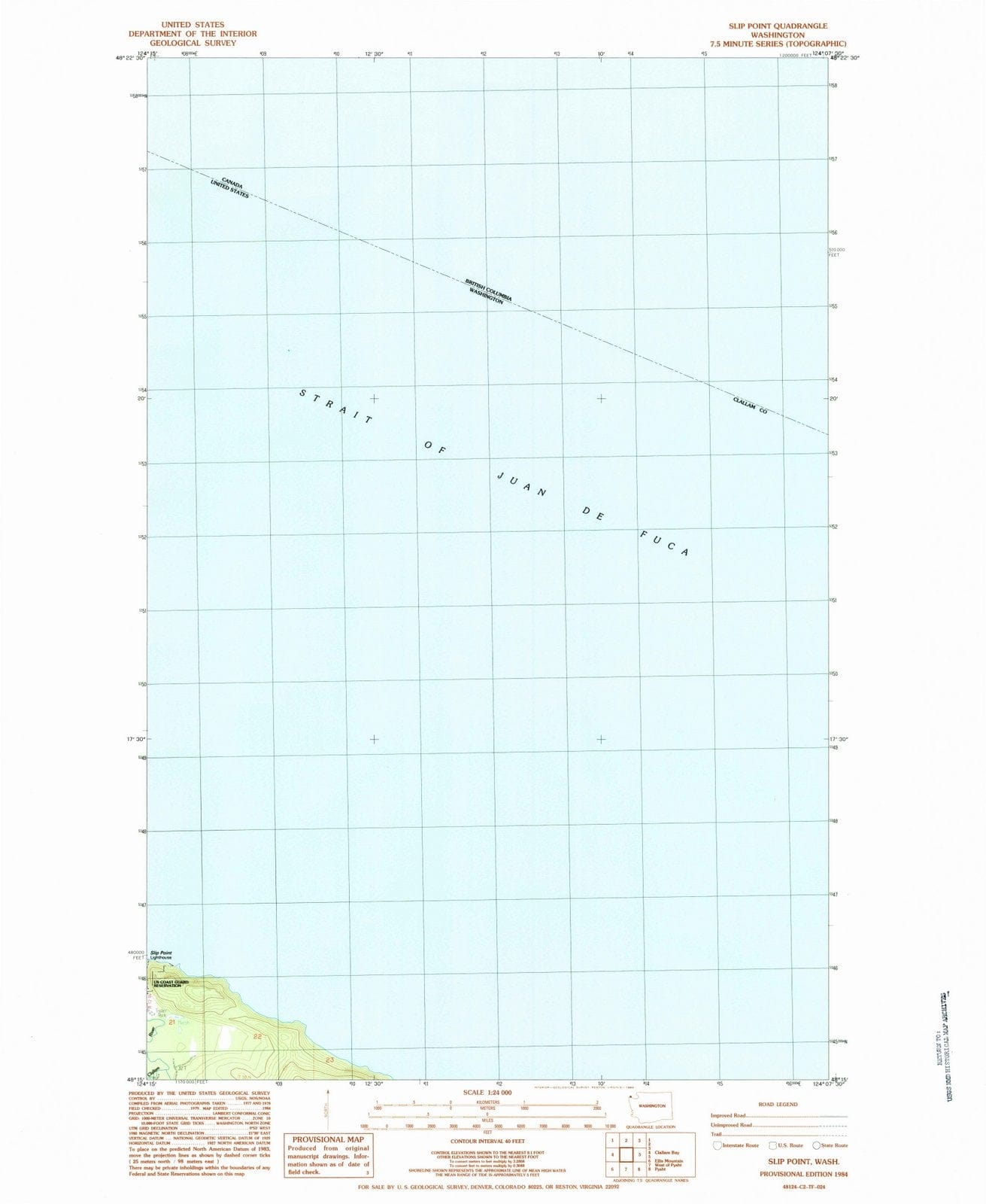 1984 Slip Point, WA - Washington - USGS Topographic Map