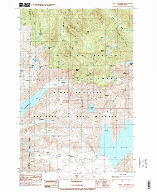 1984 Spirit Lake West, WA - Washington - USGS Topographic Map