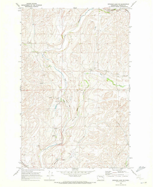 1969 Sprague Lake, WA - Washington - USGS Topographic Map
