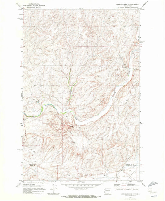 1969 Sprague Lake, WA - Washington - USGS Topographic Map v2