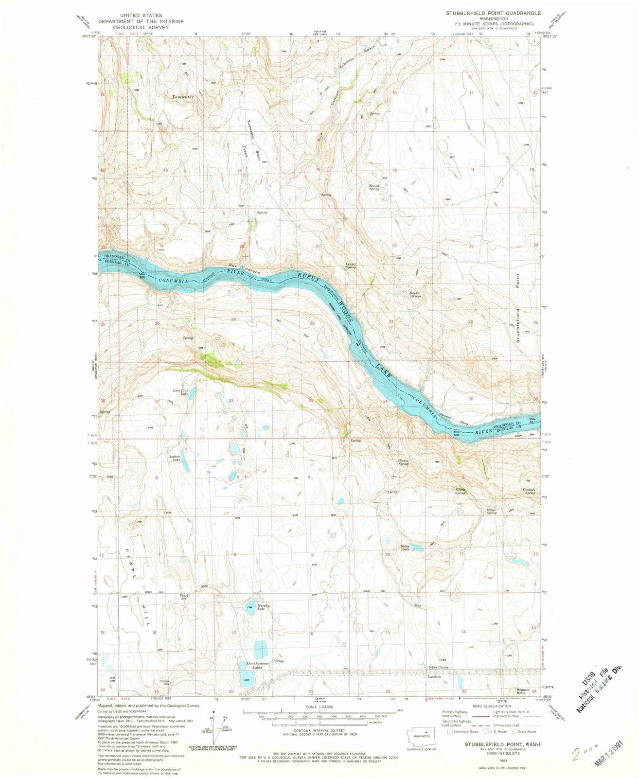 1981 Stubblefield Point, WA - Washington - USGS Topographic Map