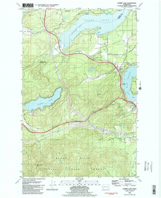 1981 Summit Lake, WA - Washington - USGS Topographic Map