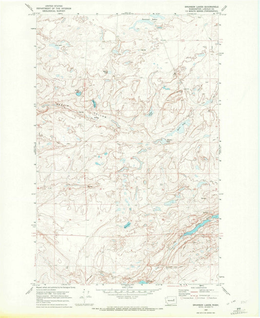 1969 Swanson Lakes, WA - Washington - USGS Topographic Map