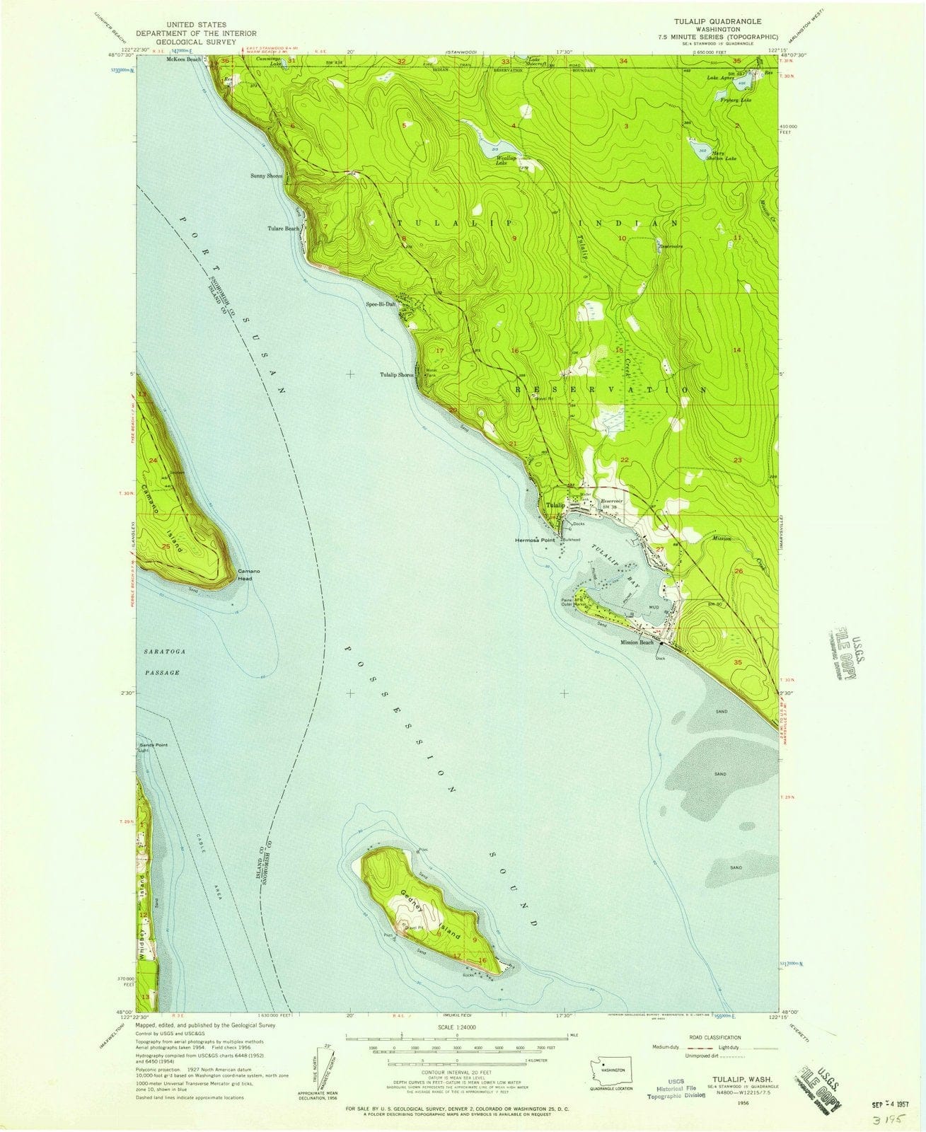 1956 Tulalip, WA - Washington - USGS Topographic Map