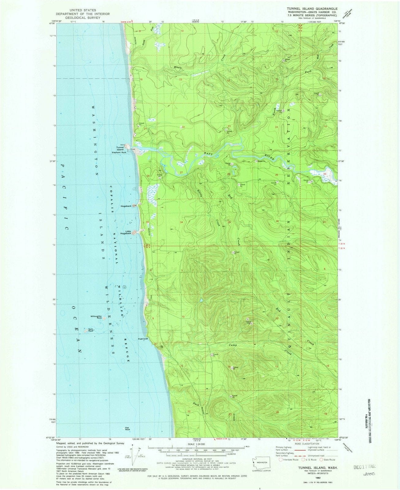 1982 Tunnel Island, WA - Washington - USGS Topographic Map