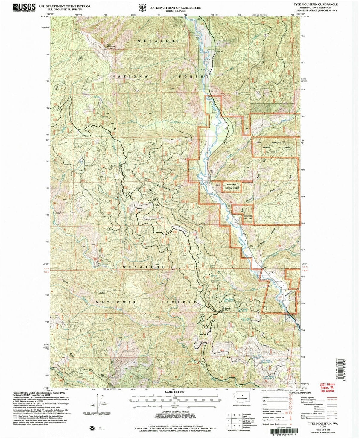2004 Tyee Mountain, WA - Washington - USGS Topographic Map