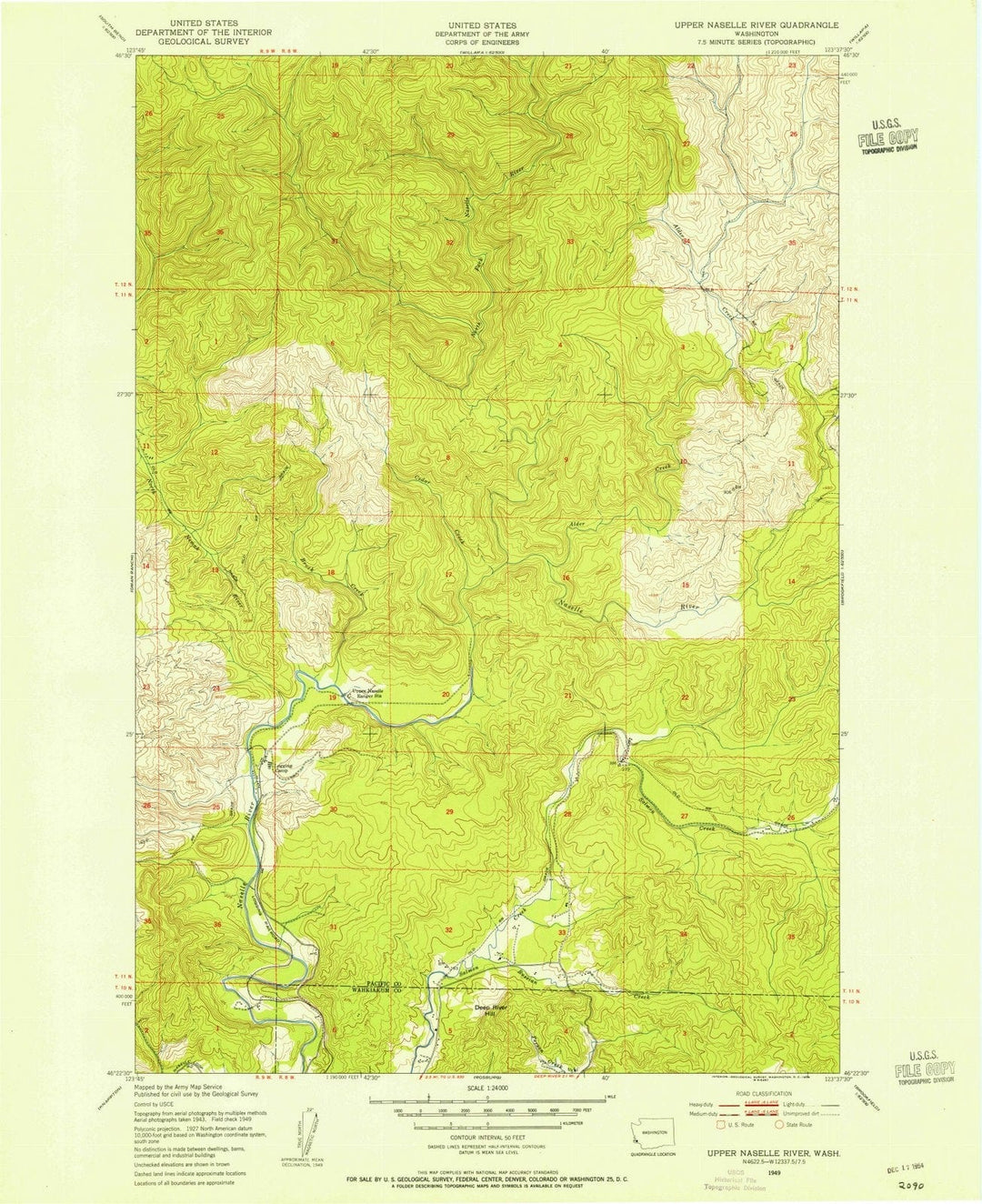 1949 Upper Naselle River, WA - Washington - USGS Topographic Map