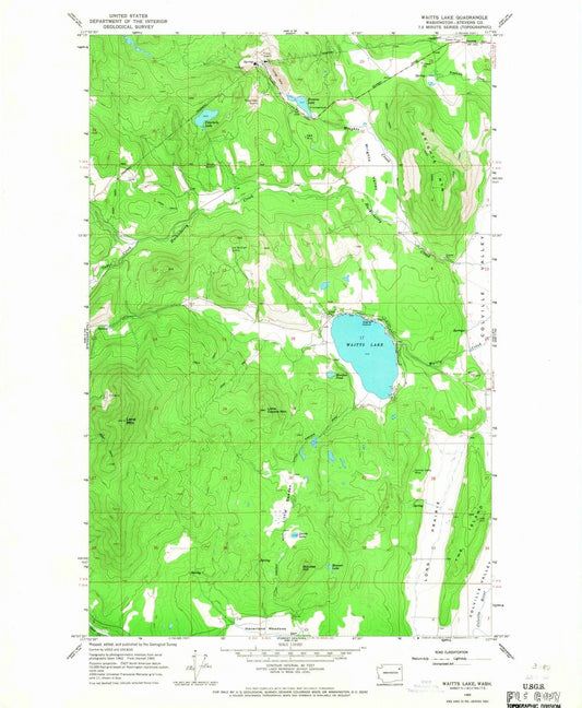 1965 Waitts Lake, WA - Washington - USGS Topographic Map