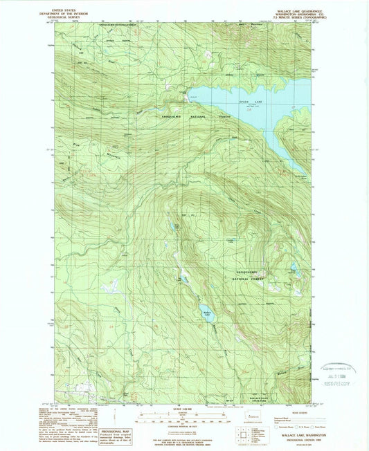 1989 Wallace Lake, WA - Washington - USGS Topographic Map