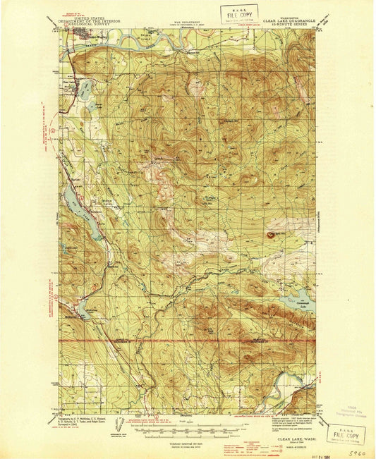 1944 Clear Lake, WA - Washington - USGS Topographic Map