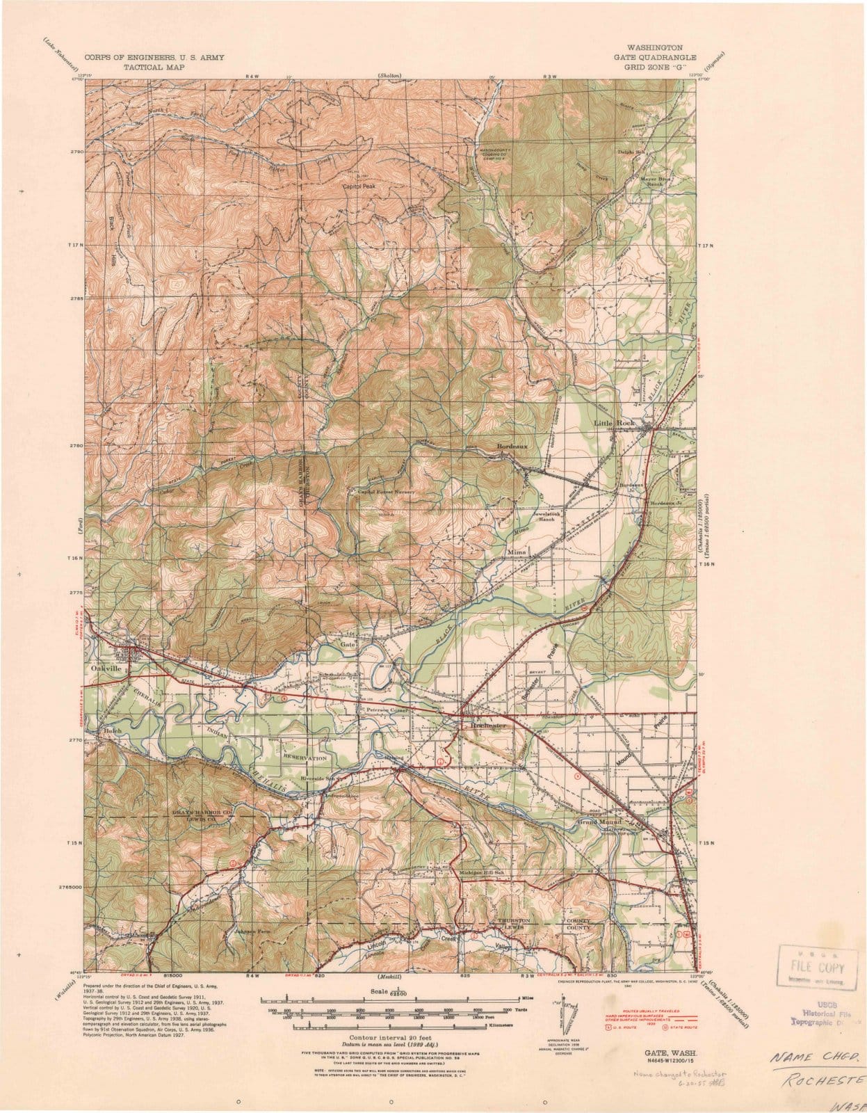 1941 Gate, WA - Washington - USGS Topographic Map