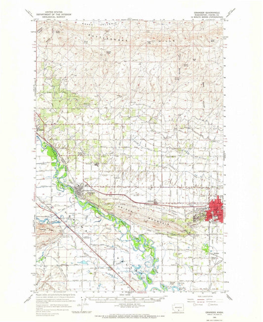 1965 Granger, WA - Washington - USGS Topographic Map