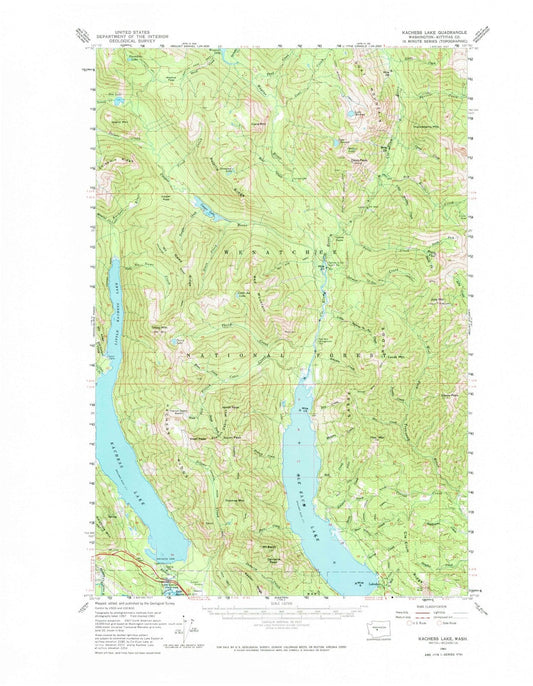 1961 Kachess Lake, WA - Washington - USGS Topographic Map