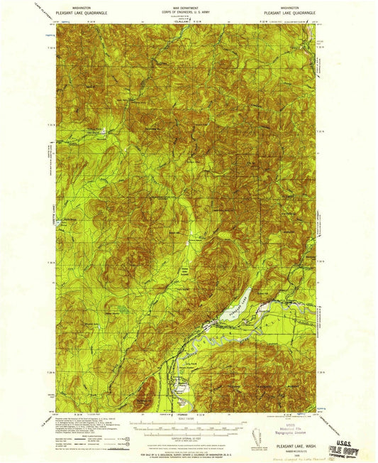 1935 Lake Pleasant, WA - Washington - USGS Topographic Map