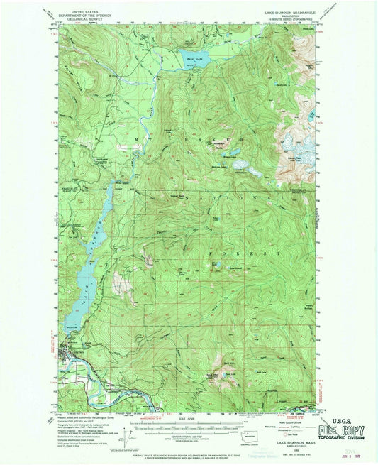 1952 Lake Shannon, WA - Washington - USGS Topographic Map