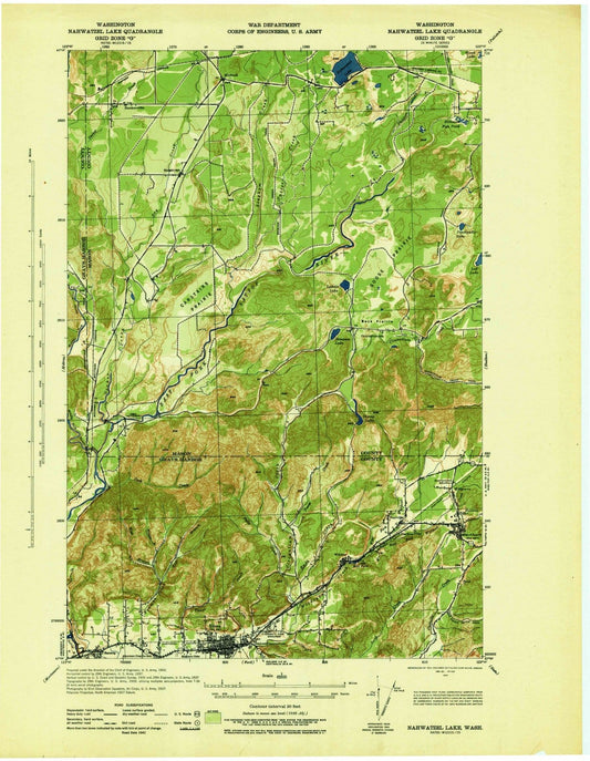 1943 Nahwatzel Lake, WA - Washington - USGS Topographic Map