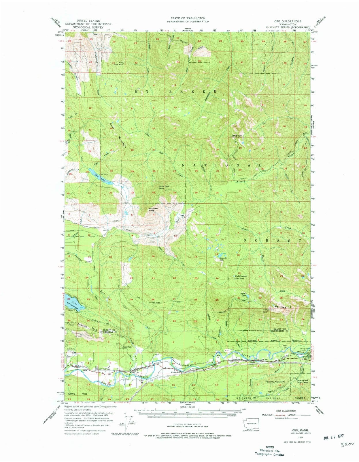 1956 OSO, WA - Washington - USGS Topographic Map