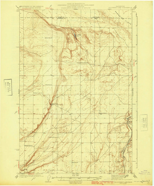 1925 Scooteney Lake, WA - Washington - USGS Topographic Map