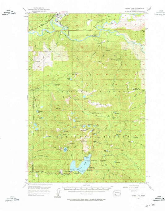 1957 Spirit Lake, WA - Washington - USGS Topographic Map