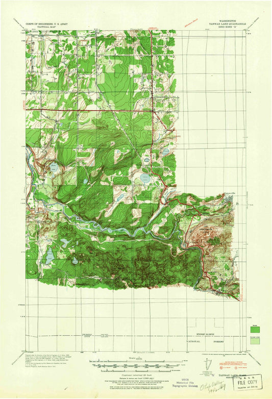1941 Tanwax Lake, WA - Washington - USGS Topographic Map